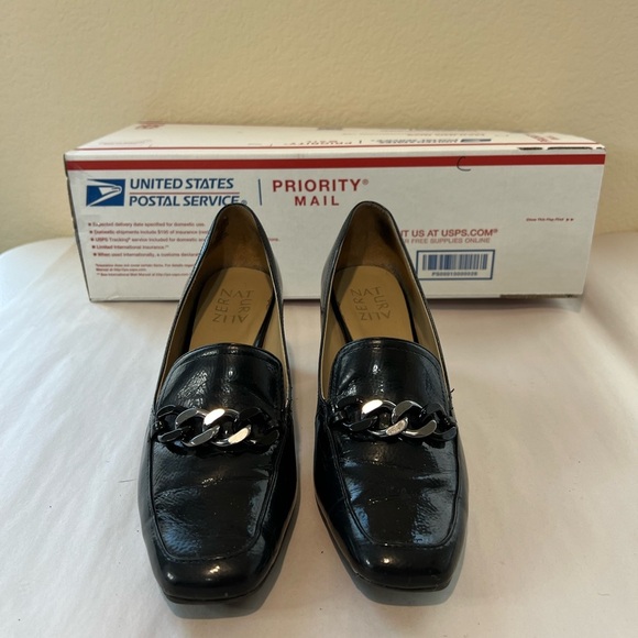 Naturalizer Wynrie chain top Pump Block Heel square toe Women 7.5 - Picture 1 of 5